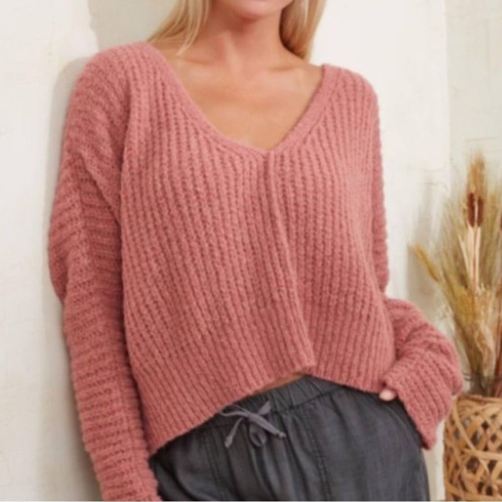 Free people moonbeam sweater pink alpaca boxy‎ oversized